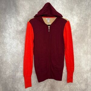 NWT JCP JCPenney Cashmere Blend Lightweight Hoodie‎ Womens Medium Maroon VT